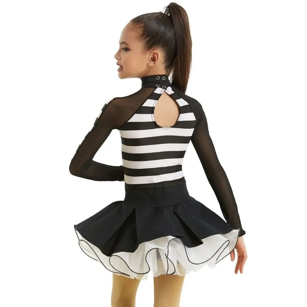 Pre-Owned Dance Costume Weissman 11277 Medium Child Black Dress Jazz Jailhouse